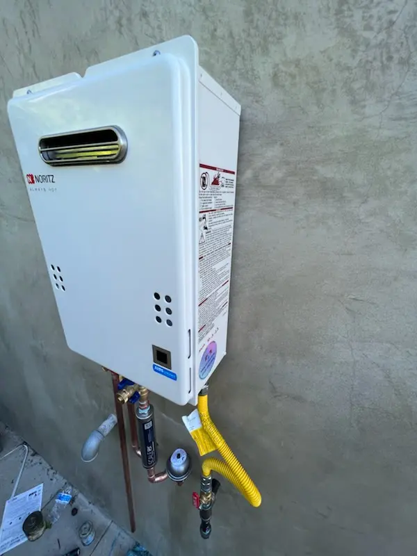 Tankless water heater installation for Brooks Edge homes